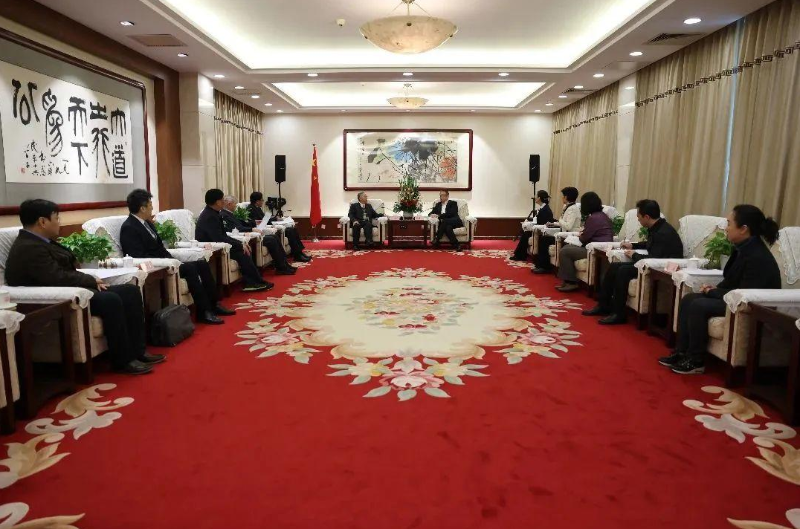 全国人大常委会副委员长、民革中央主席郑建邦会见台湾奇美集团董事长许春华